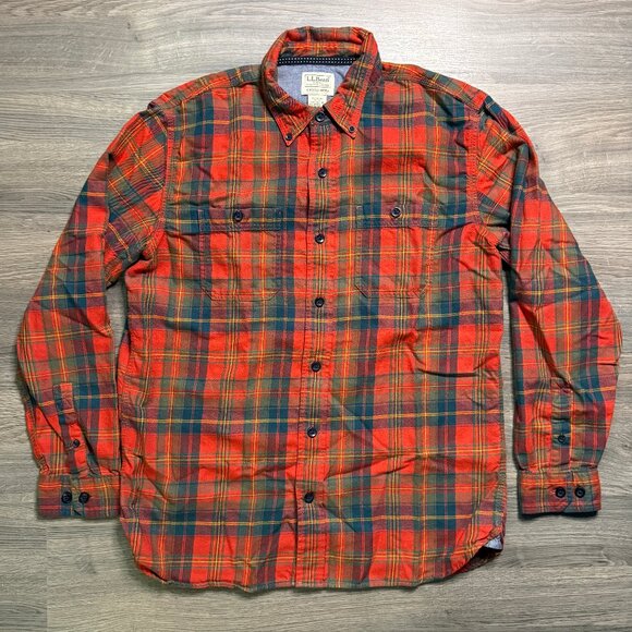 L.L. Bean Men's 1912 Field Flannel Shirt - Red - Picture 1 of 5